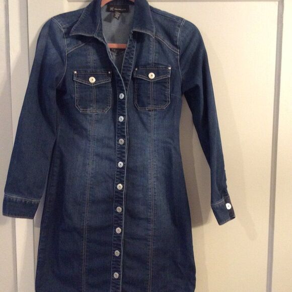 INC International Concepts Dresses & Skirts - Inc International awesome denim snap up dress womens stretch Size 2 long sleeve